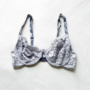Lolli Lace Underwire Bra - Blue Gray